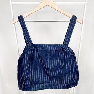 NWOT - Forever 21 Plus Denim Striped Crop Top - 2X